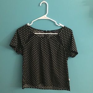 Black and white polka dot top